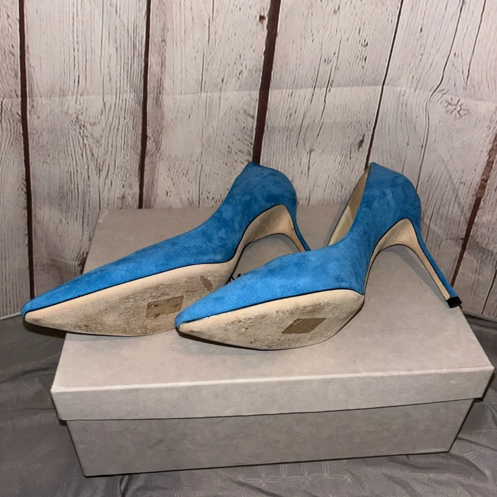 Jimmy Choo Romy 85 Blue Pumps - Picture 4 of 7
